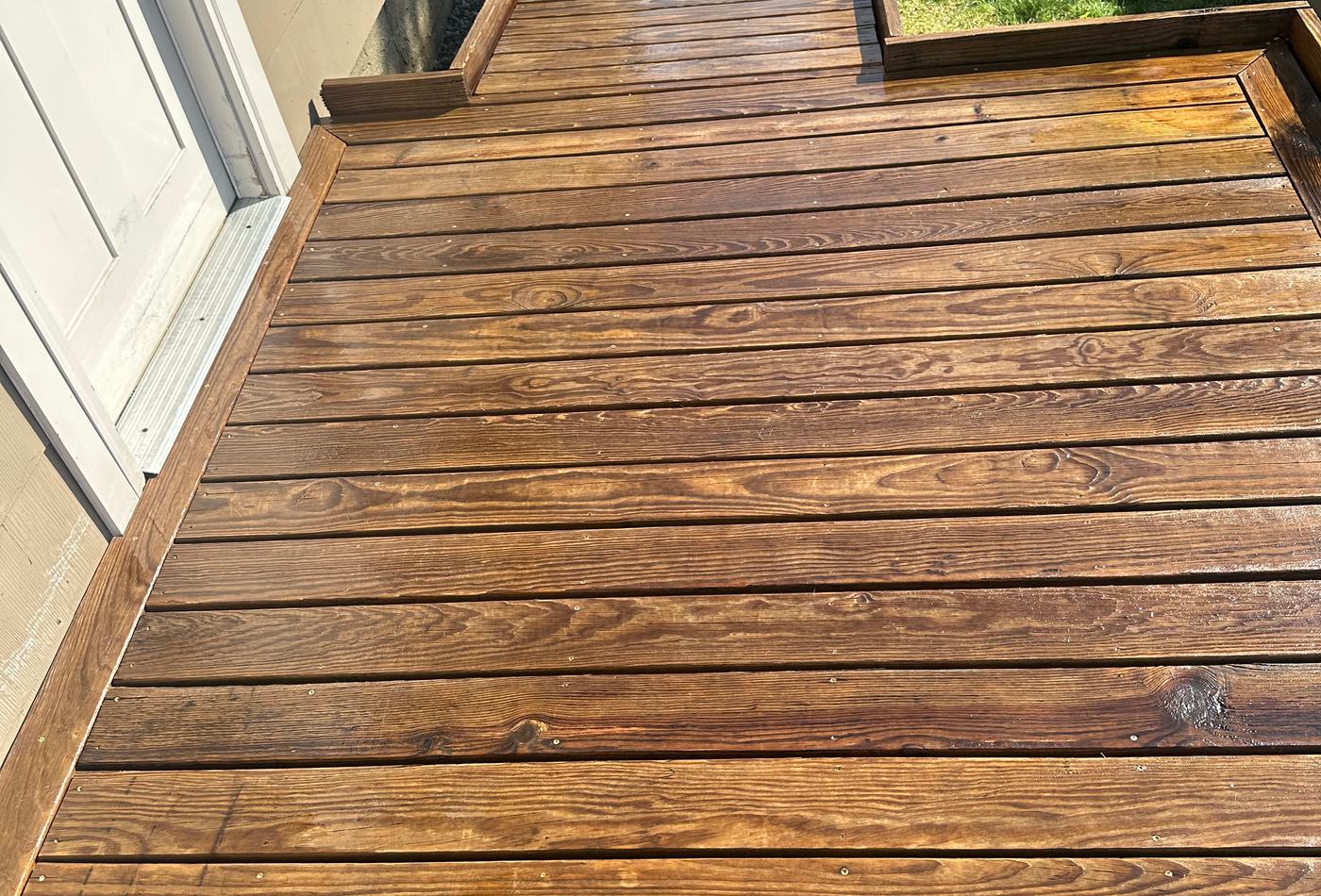 Back deck after cleaning