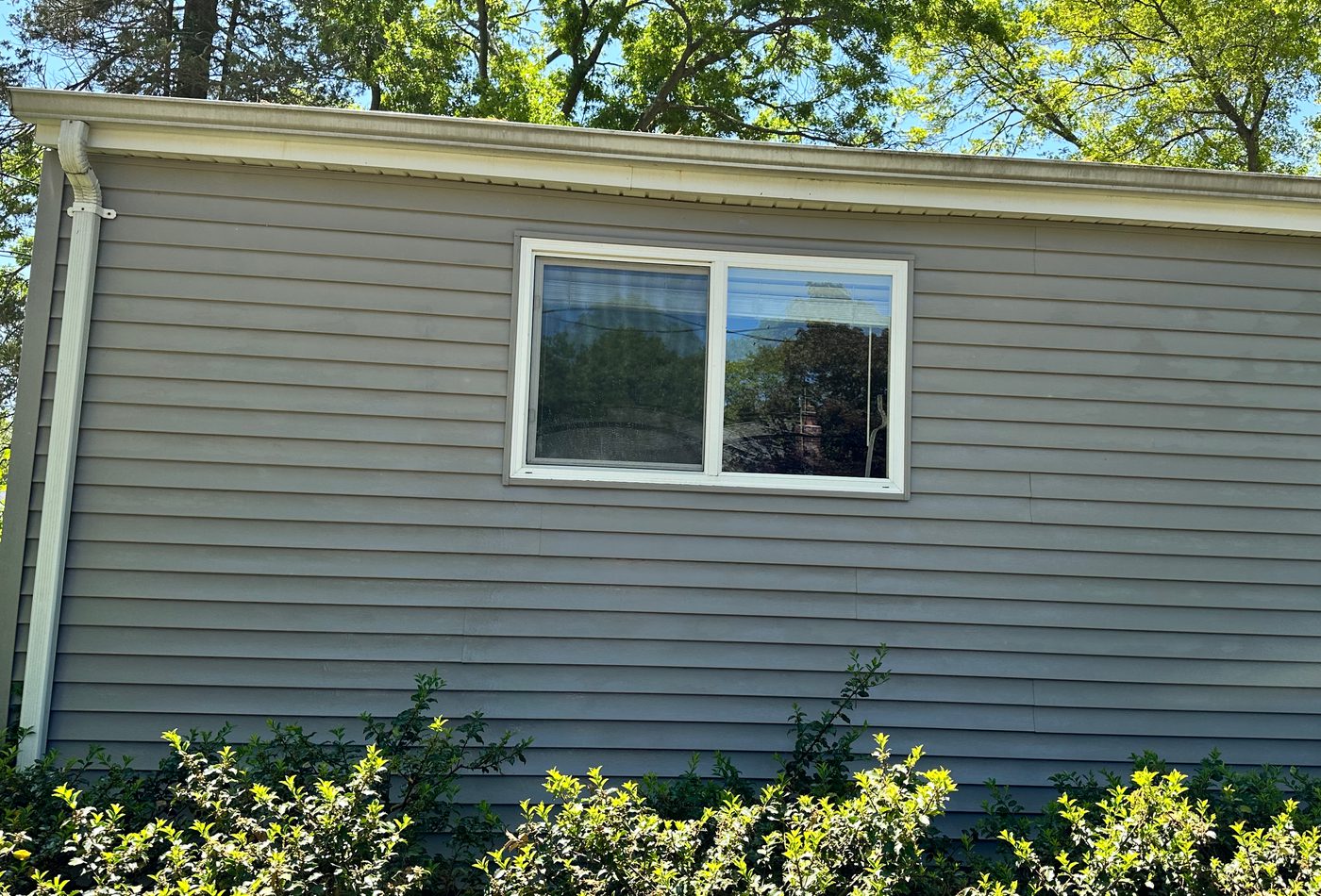 The same siding after soft washing